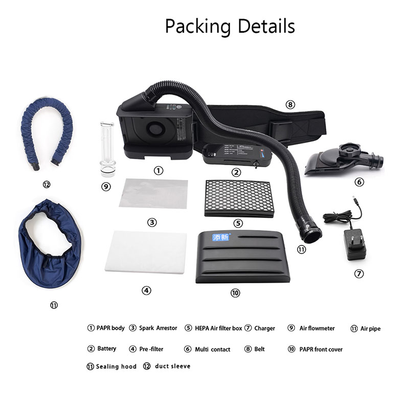 Montagevideo van de BXH-3001 lichtgewicht PAPR-kit (TH3)